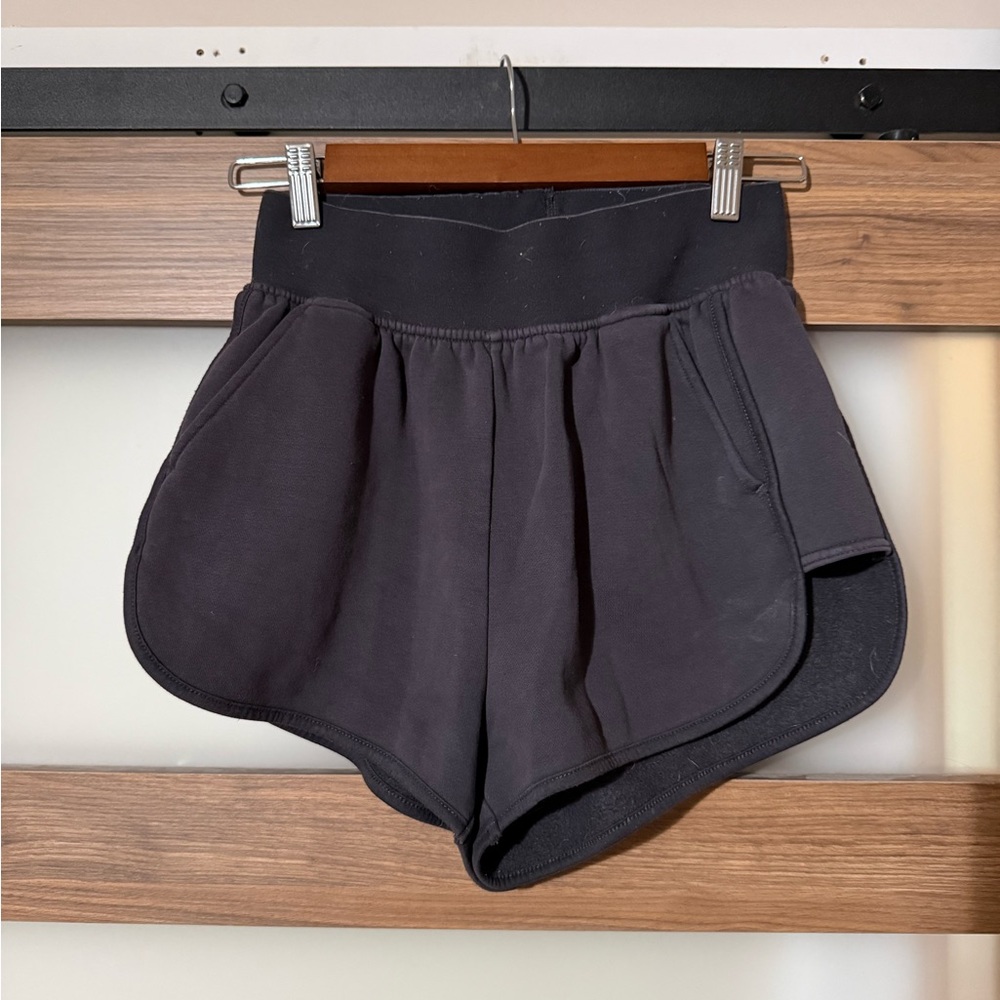 Gymshark Black Women’s Athletic Shorts with Curved Hem